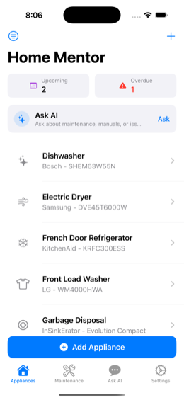 Home Mentor Home Screen